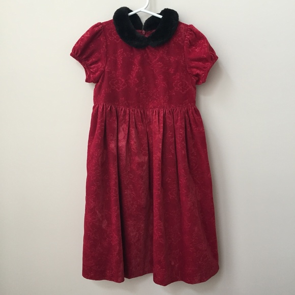 Gymboree Velvet & Faux Fur Holiday Dress Size 6 - Picture 1 of 3
